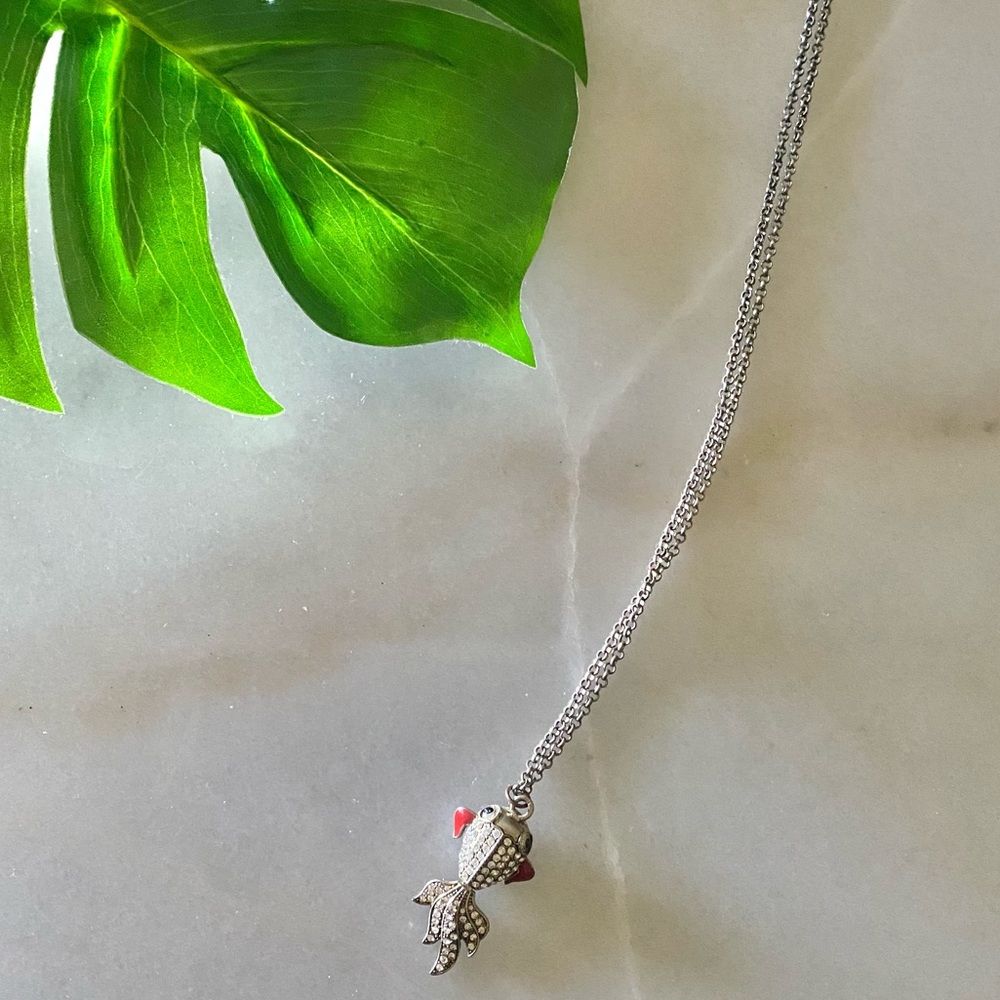 Crystal Koi Fish Pendant w/ Rolo Necklace